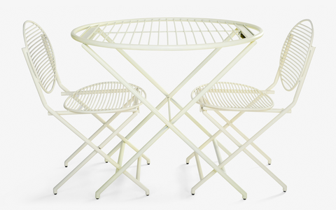 Patio Off White Table Set With 2 Chairs