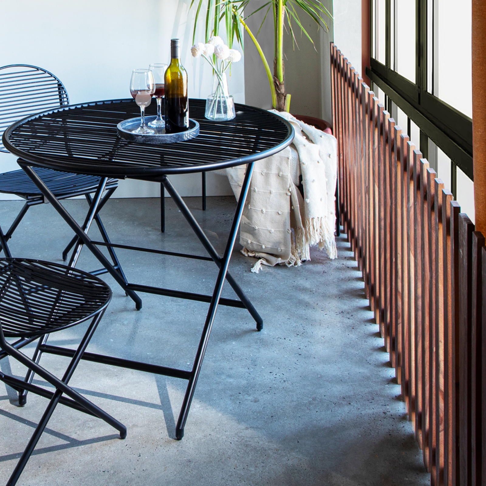 Patio Black Folding Table