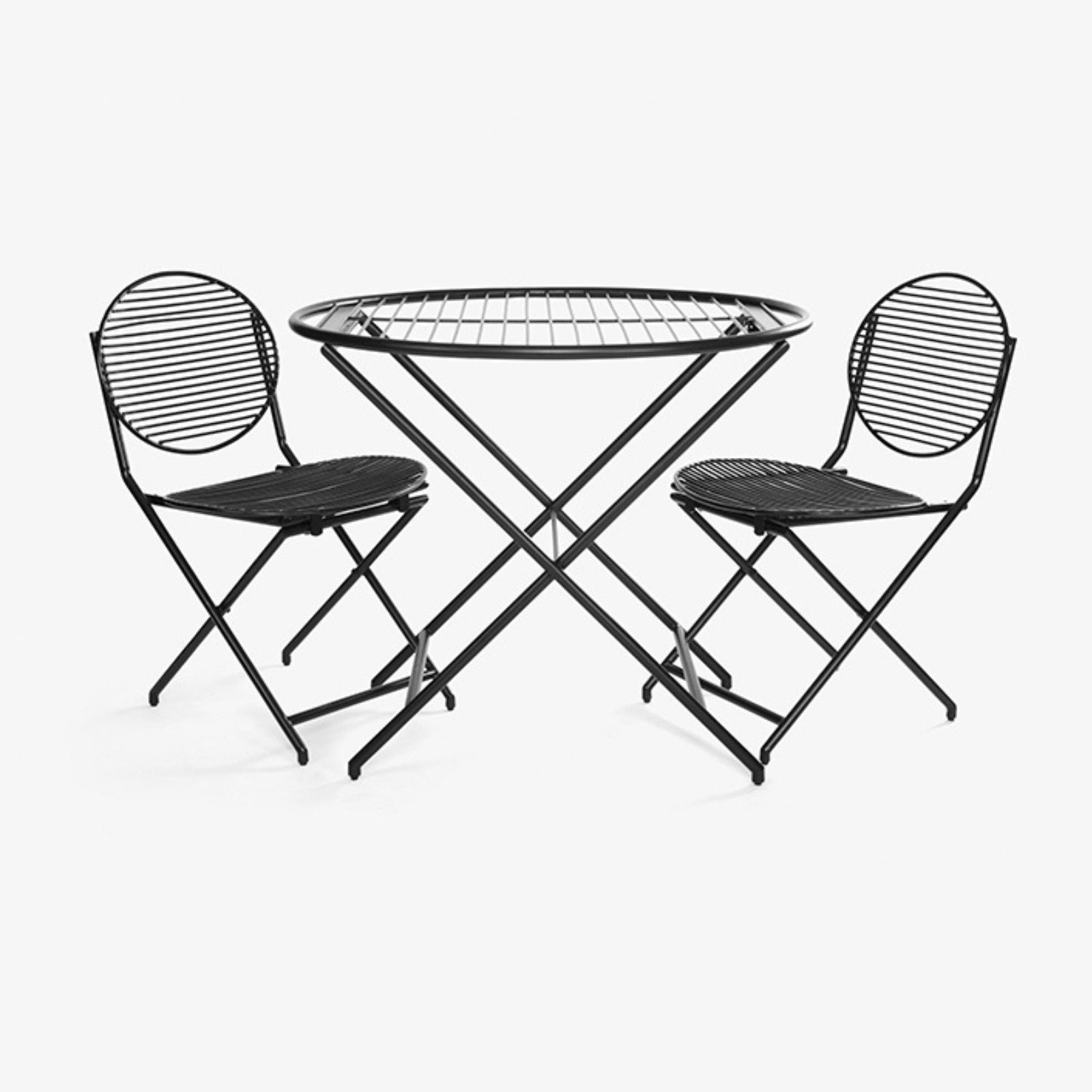 Patio Black Table Set With 2 Chairs