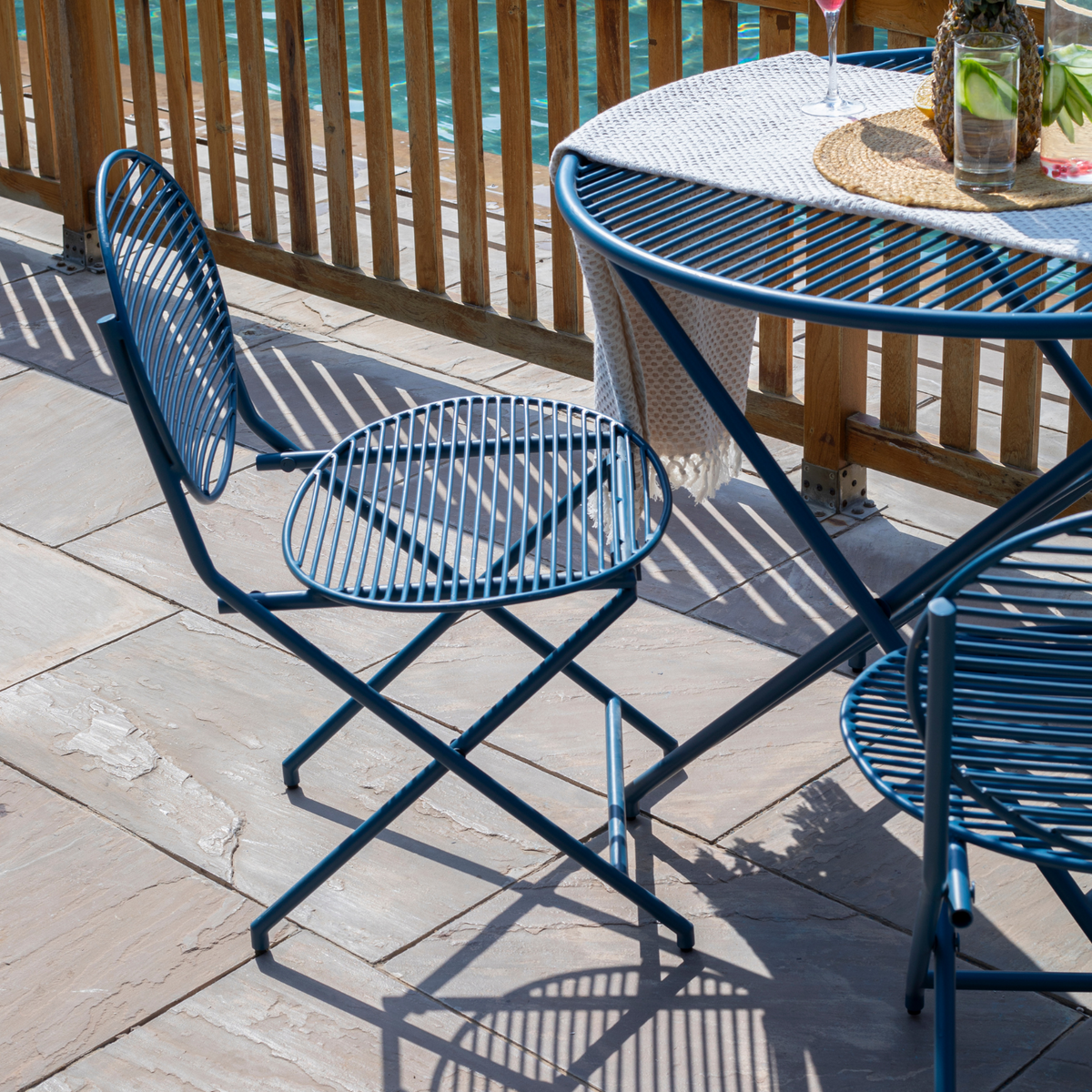 Patio Blue Folding Chair