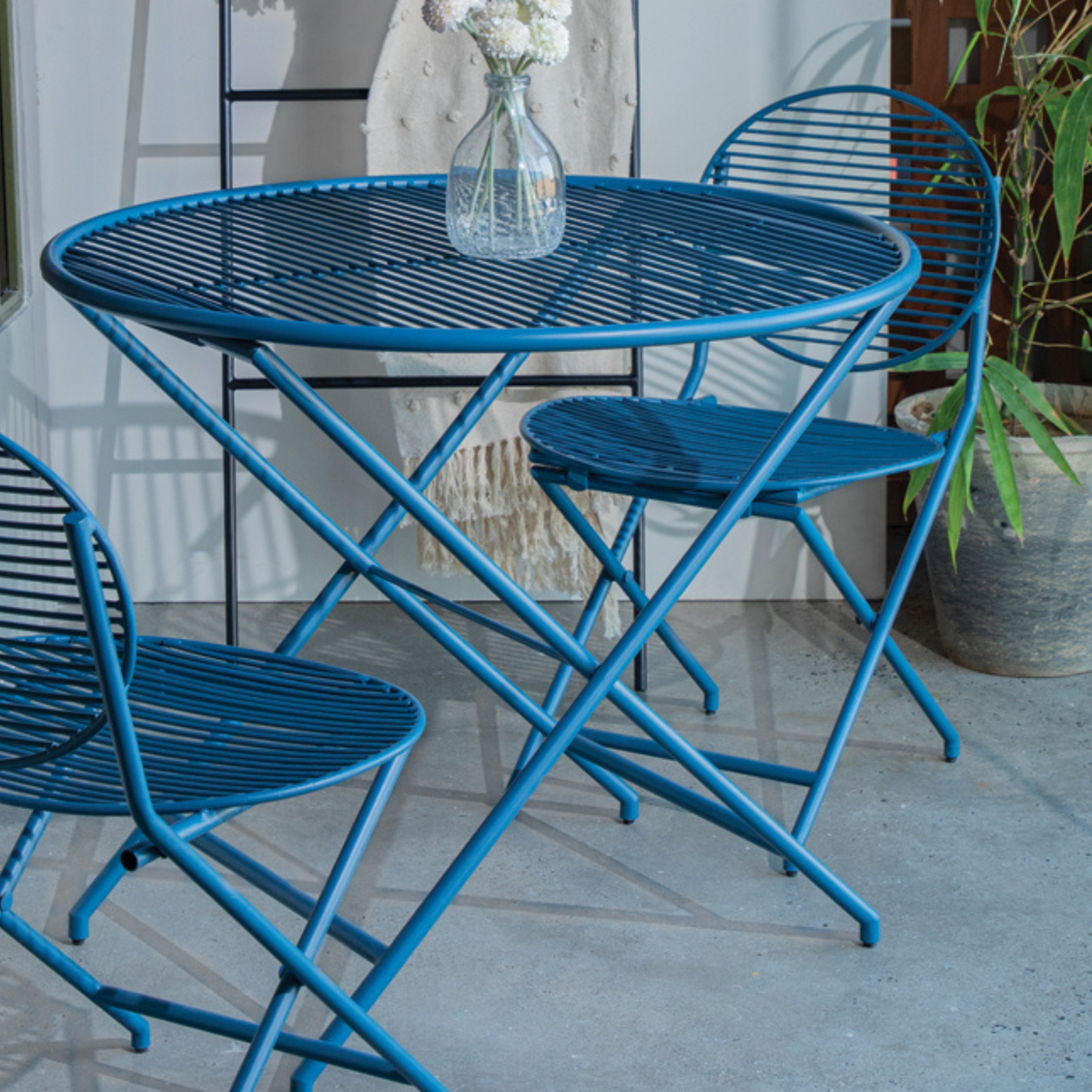 Patio Blue Folding Table