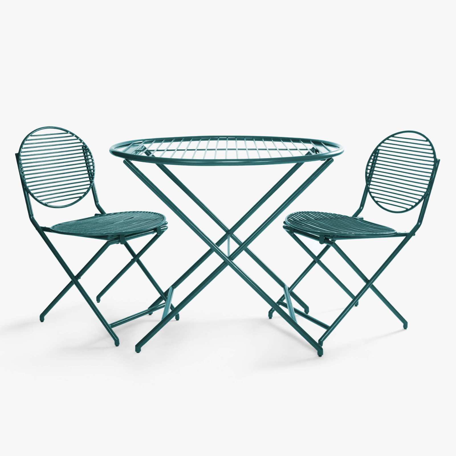 Patio Green Table Set With 2 Chairs