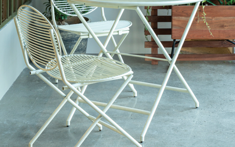 Patio Off White Folding Chair