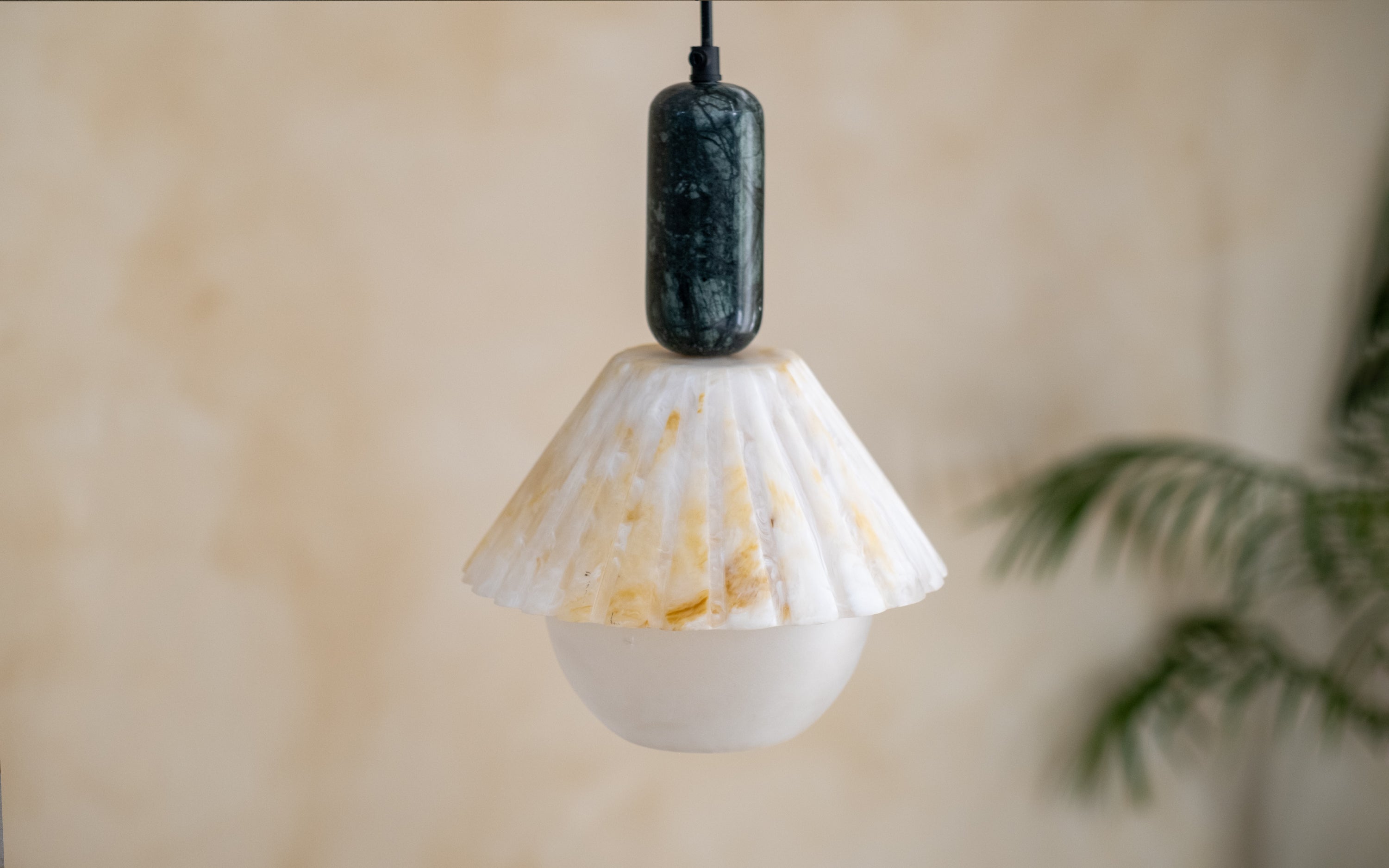 Pollux Hanging Lamp - Close shot - from left angle - Orange Tree