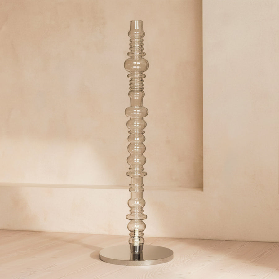 Reef sculptural floor lamp with glass form, floor lighting for living room.