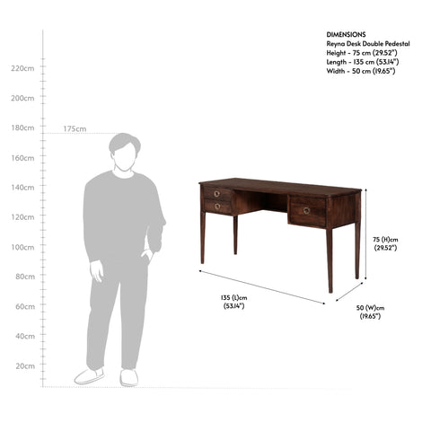 Reyna Desk Double Pedestal