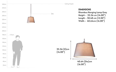Rhombus Hanging Lamp Grey