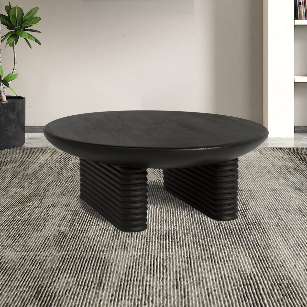 Ribbed Coffee Table Black