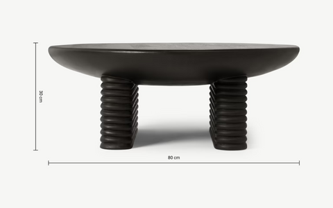 Ribbed Coffee Table Black