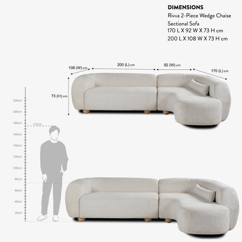 Rivva 2-Piece Wedge Chaise Sectional Sofa