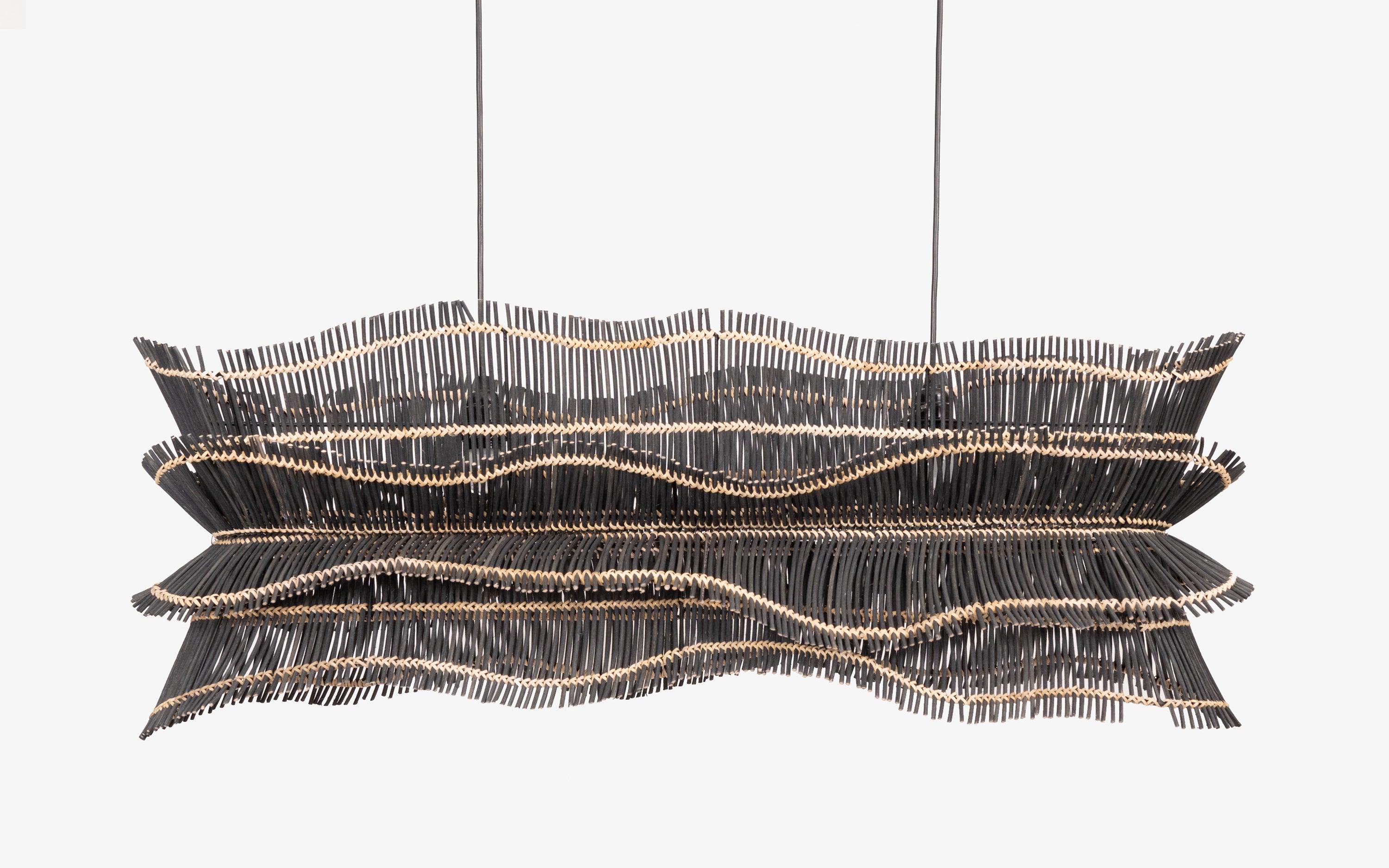Robin Black Cane Chandelier Lamp - with white background - Orange Tree