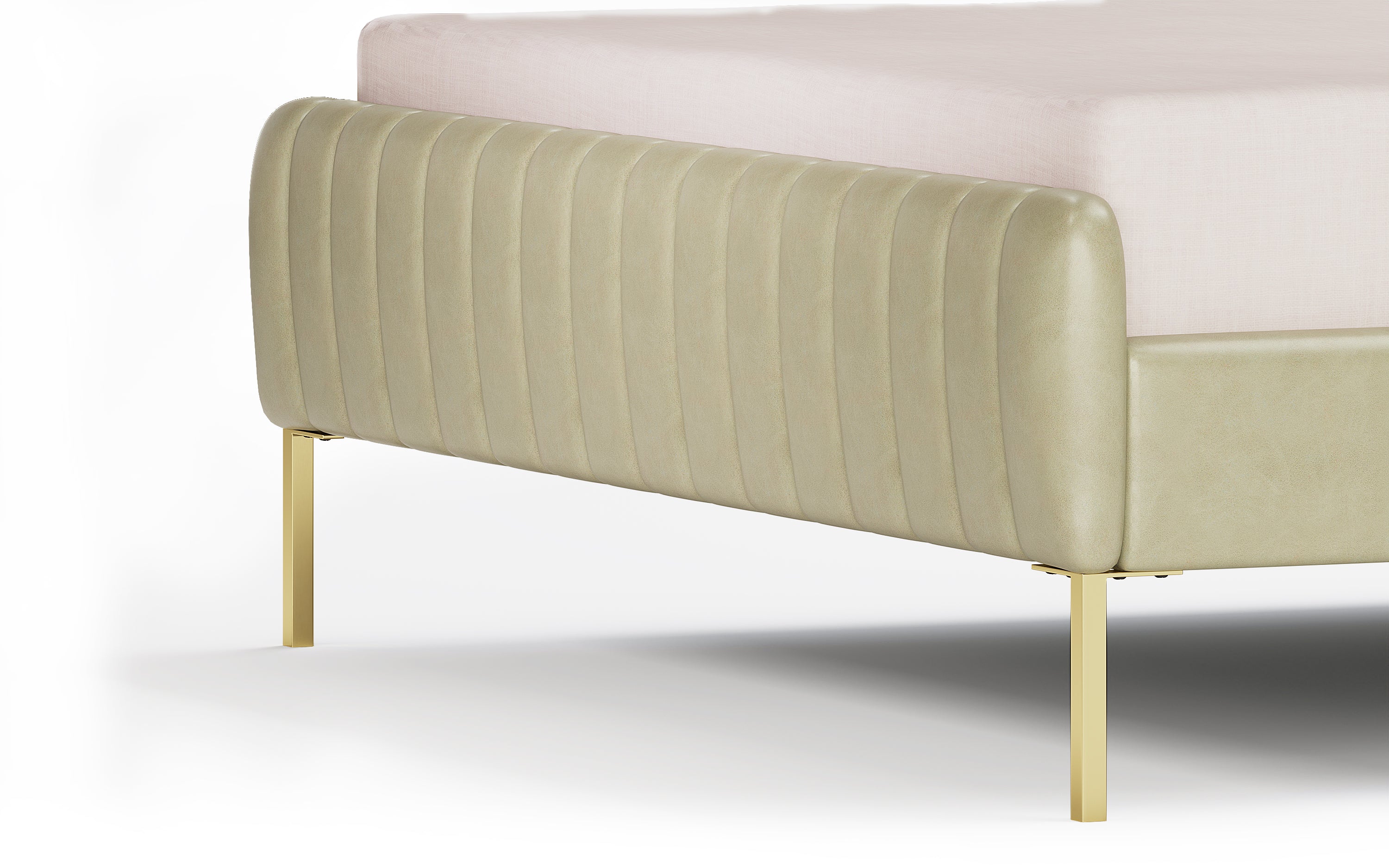 Seana Upholstered King Non Storage Bed - with white background - Orange Tree