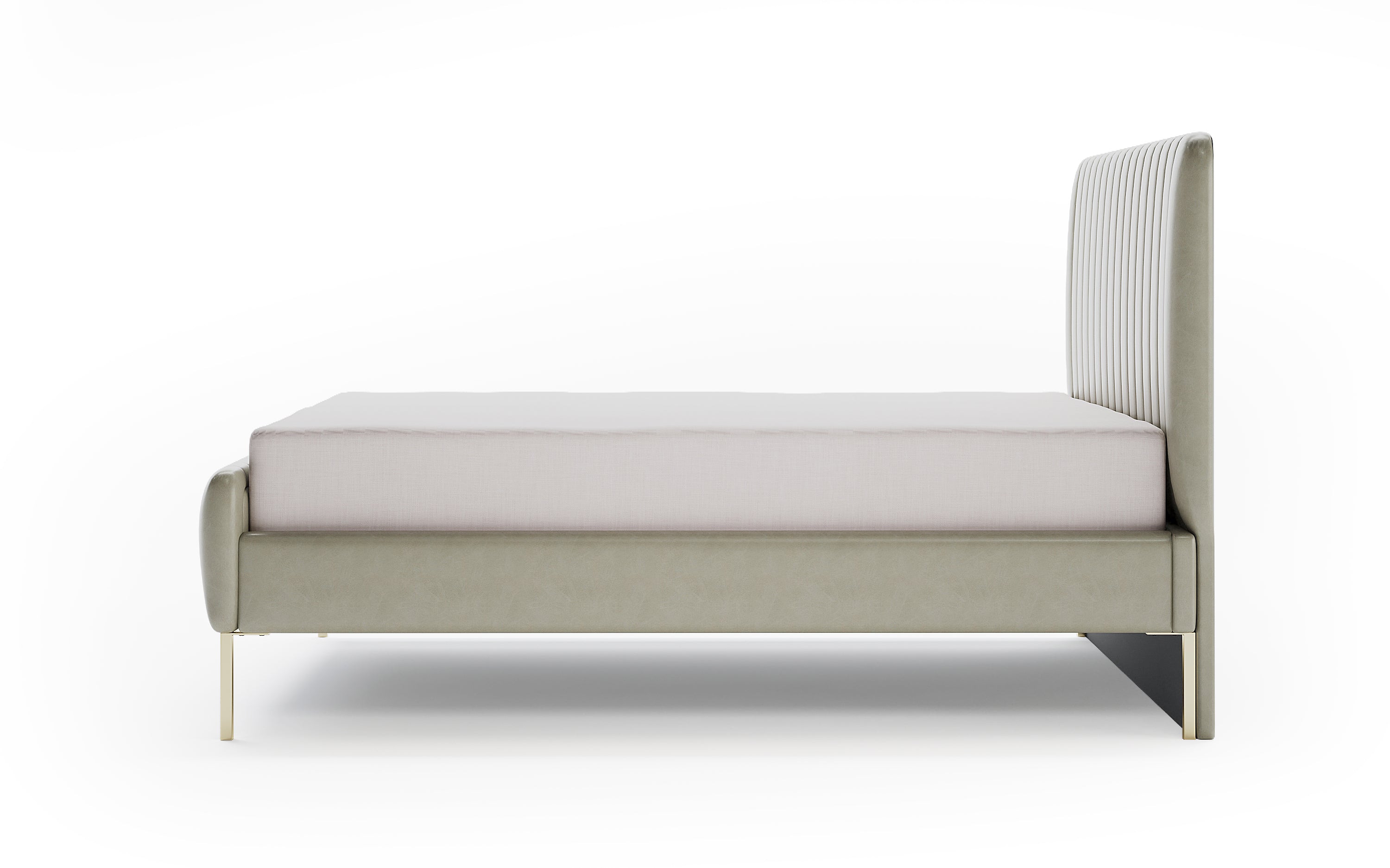 Seana Upholstered King Non Storage Bed - with white background - Orange Tree