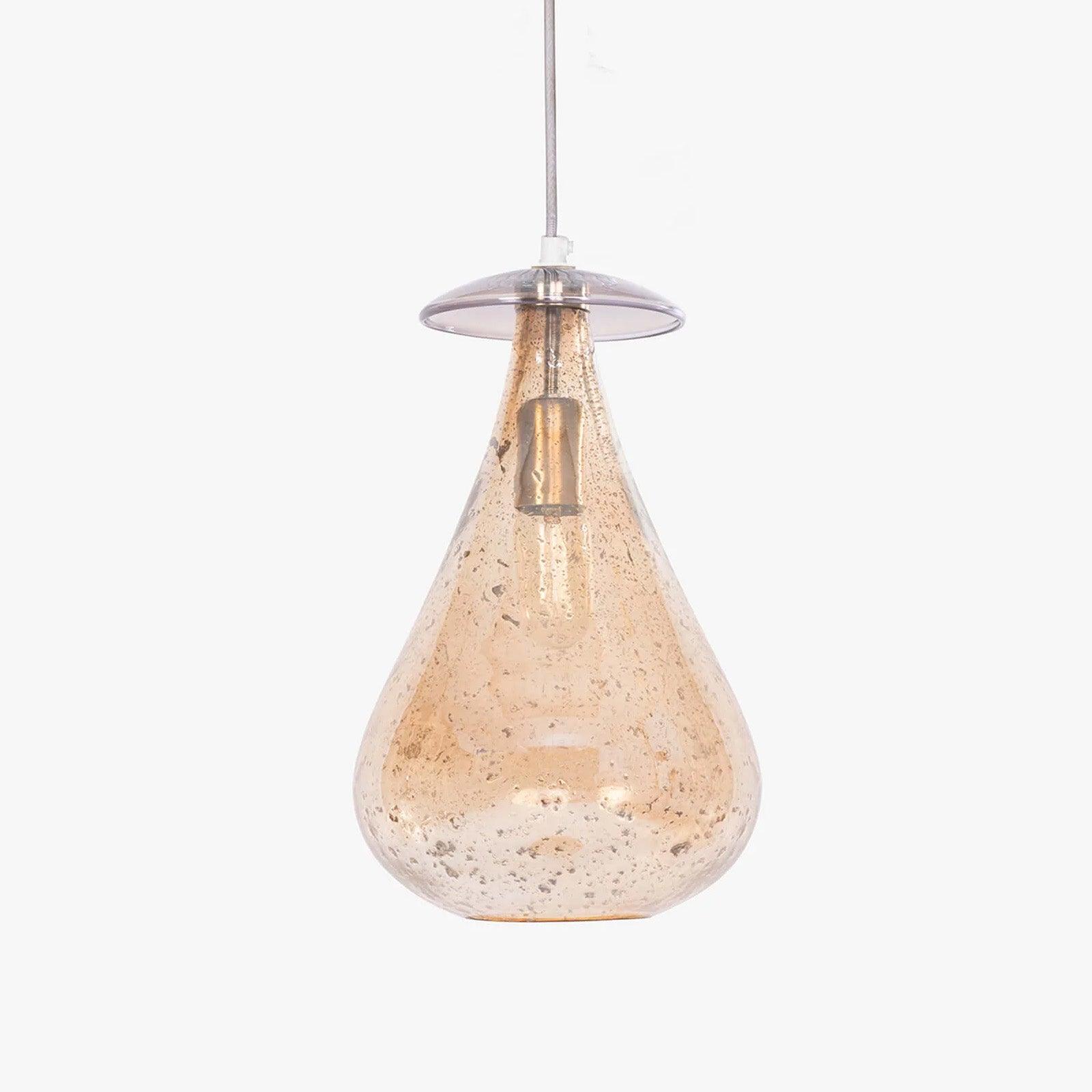 Sitara Glass Hanging Lamp Gold Big