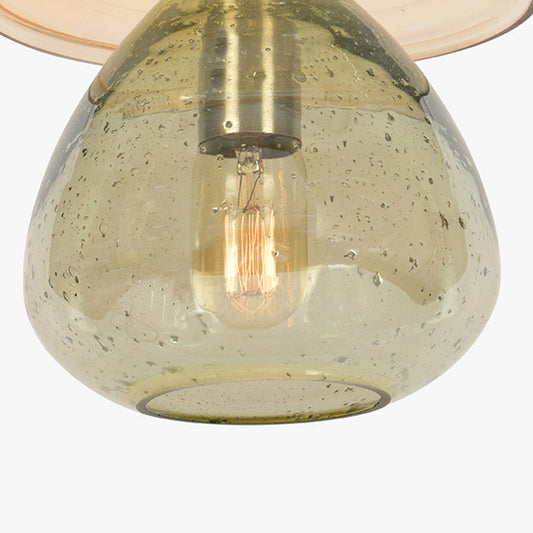 Sitara Squat Glass Hanging Lamp Green