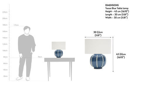 Taoza Blue Table Lamp