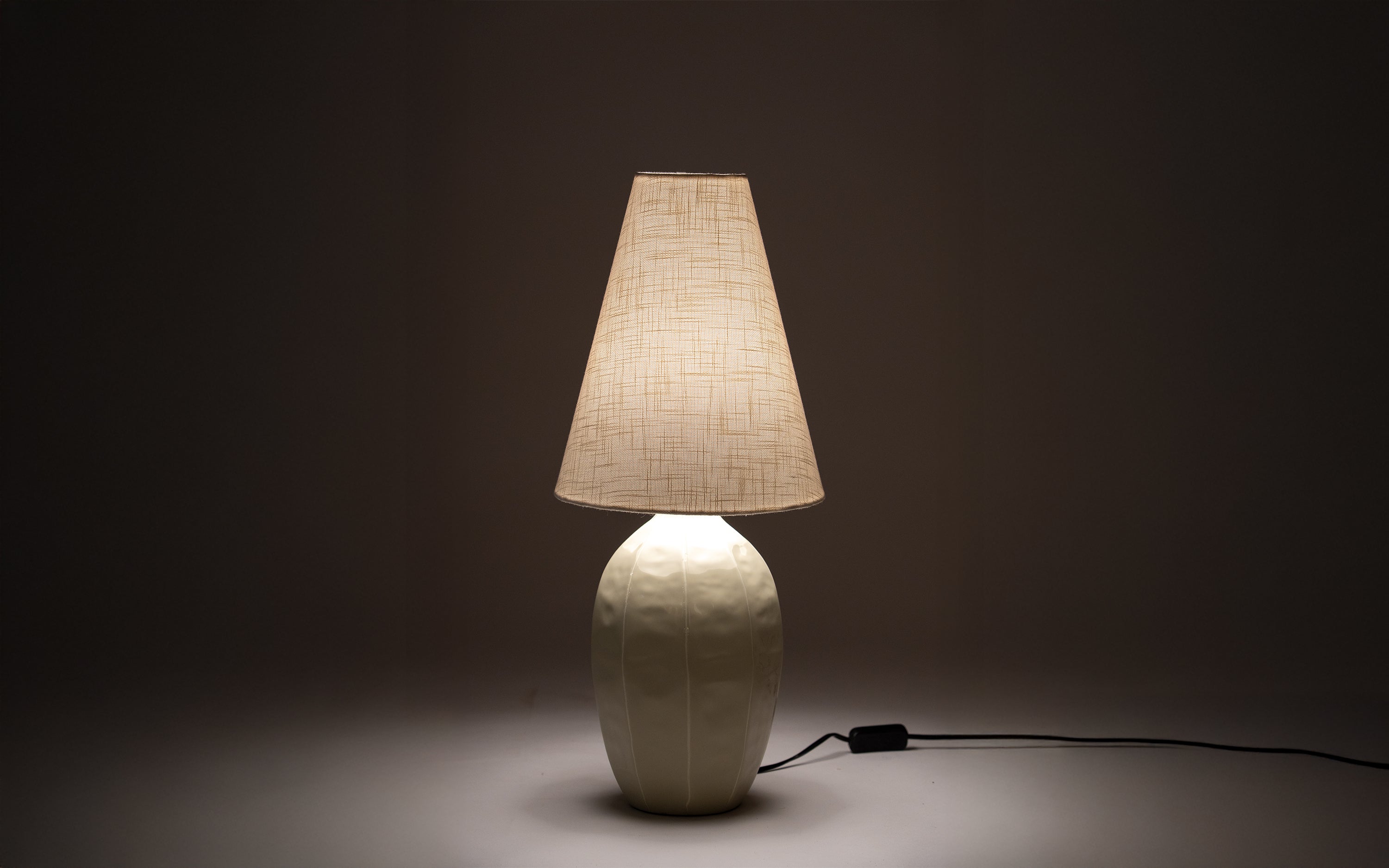 Taoza Vase Sage Green Table Lamp | Metal Base & Fabric Shade - with white background - Orange Tree