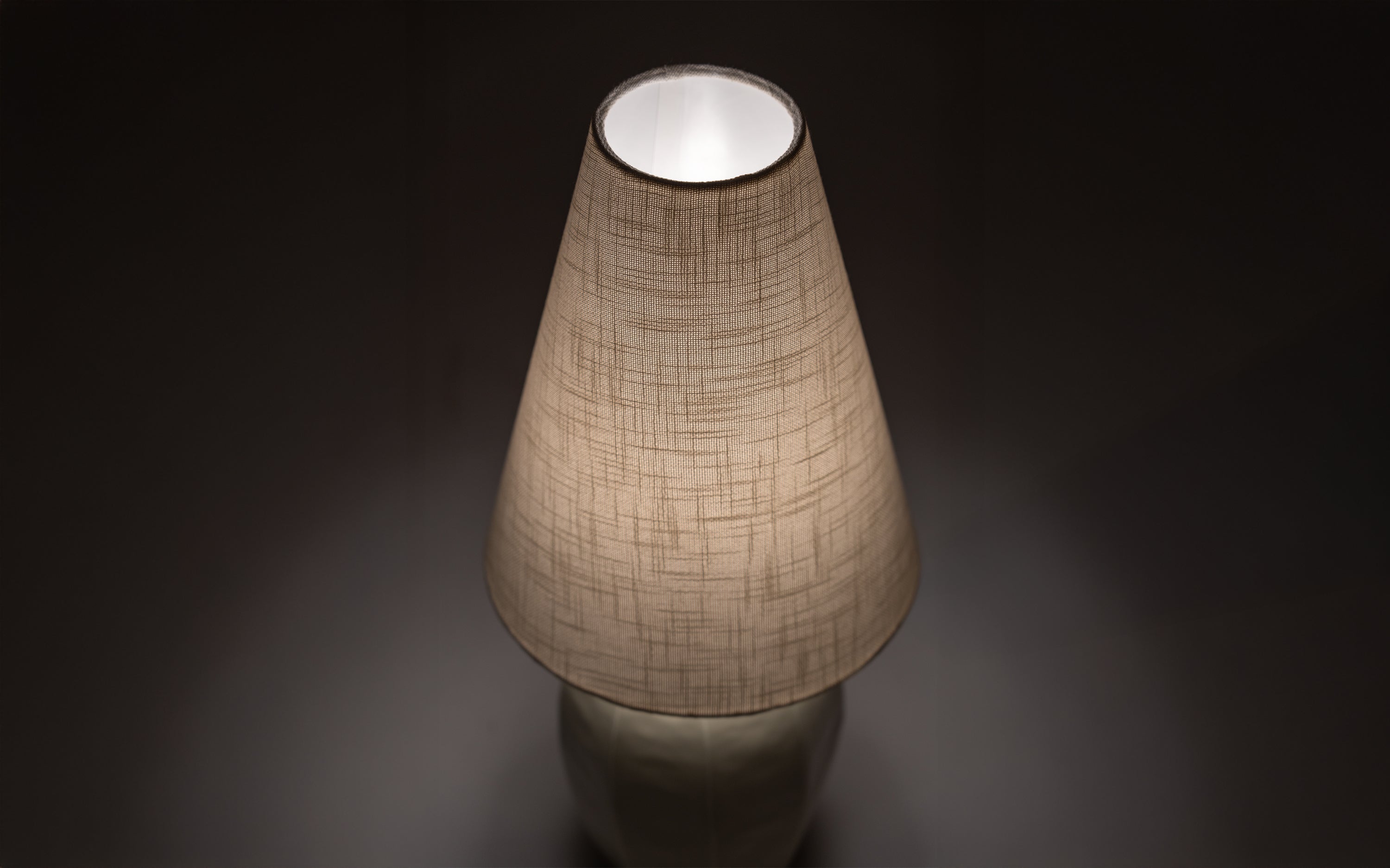 Taoza Vase Sage Green Table Lamp | Metal Base & Fabric Shade - with white background - Orange Tree