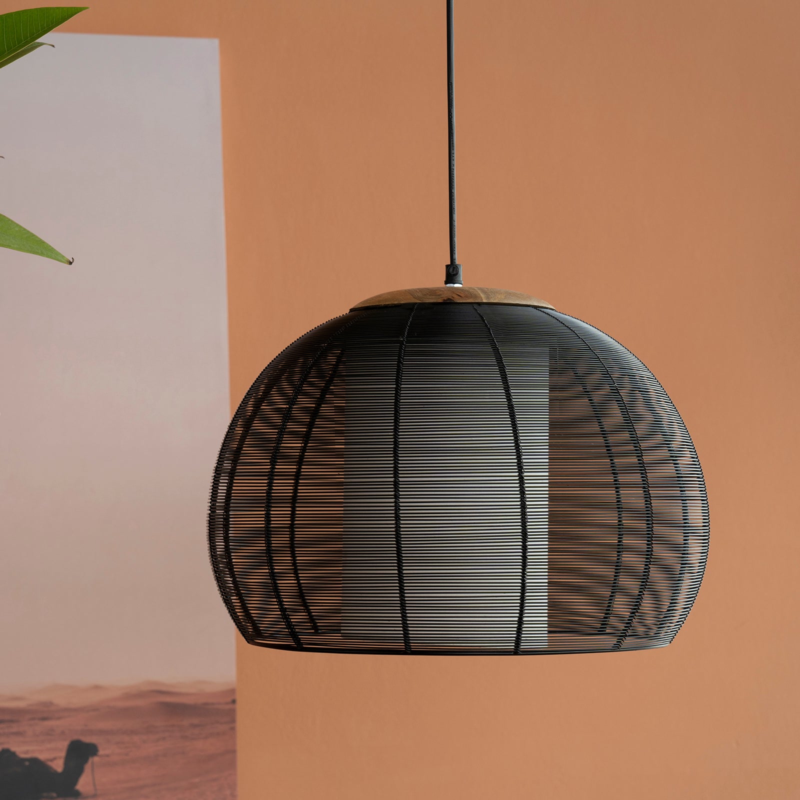 Tappa Black Spherical Hanging Lamp