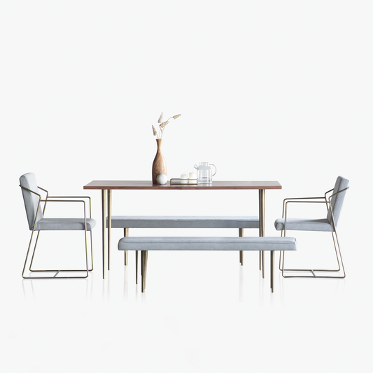 Toshi Dining Table With 2 Chairs and 2 Benches