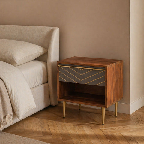 Toshi Wooden Bedside Table