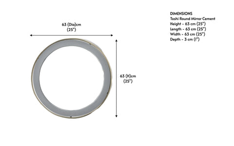 Toshi Round Mirror Cement