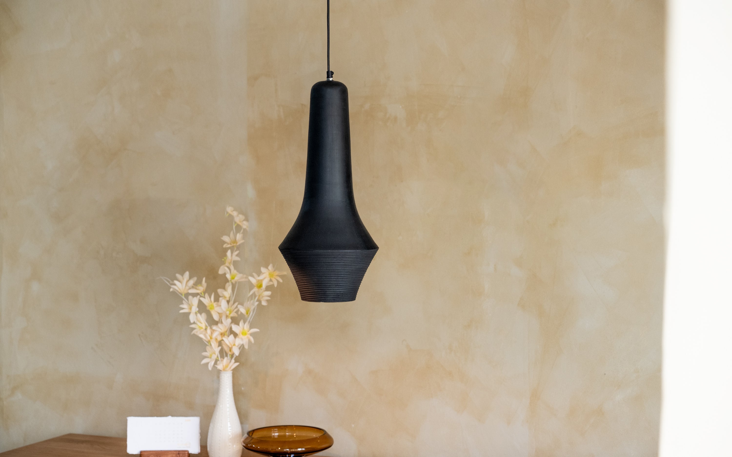 Buy Umbra Slender Black Pendant Hanging Lamp in Mango Wood - Orange Tree