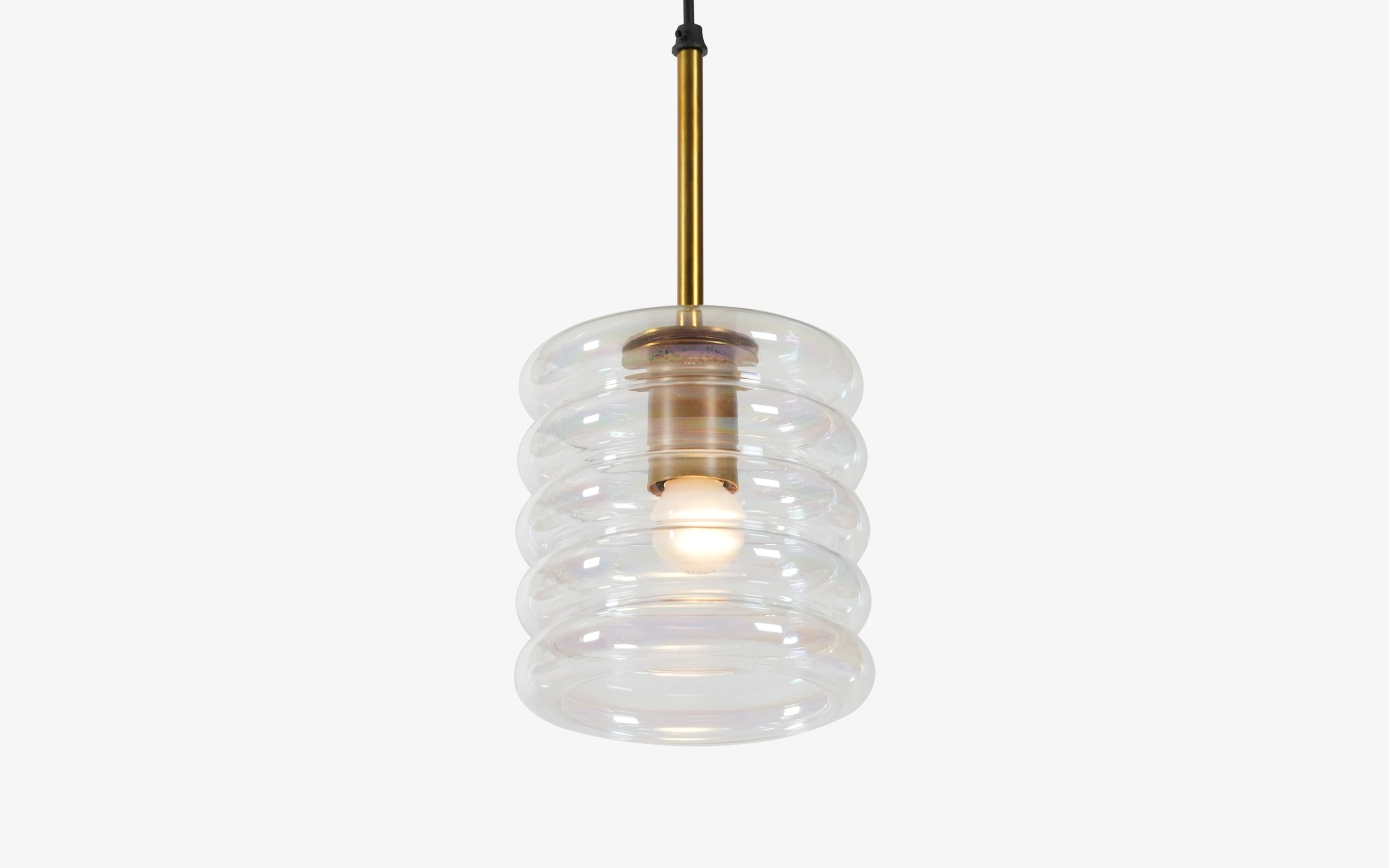 Unio Cluster Round Glass Hanging Lamp Set of 3 | Brass Finished - Close shot - from upper angle - Orange Tree