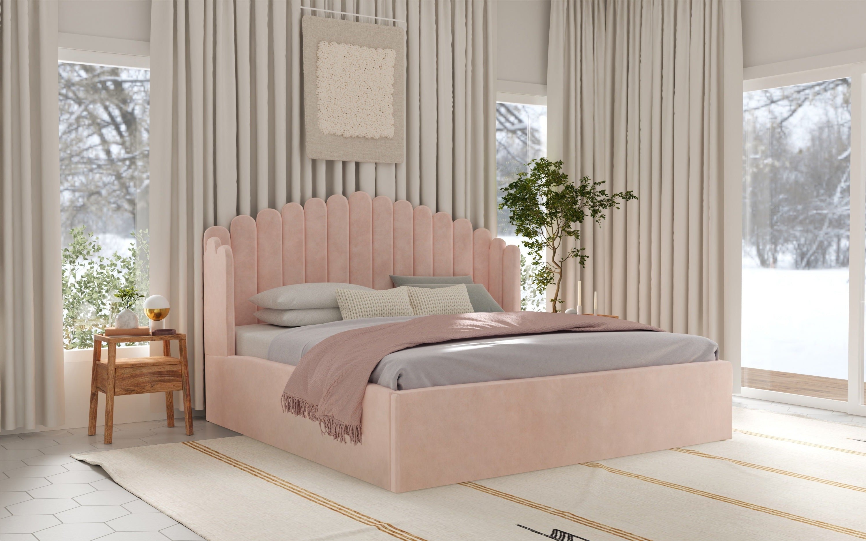 Somer Upholstered King Hydraulic Bed