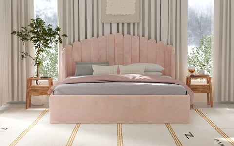 Somer Upholstered King Hydraulic Bed