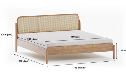 Meadow Non Storage Cane Bed (King Size)