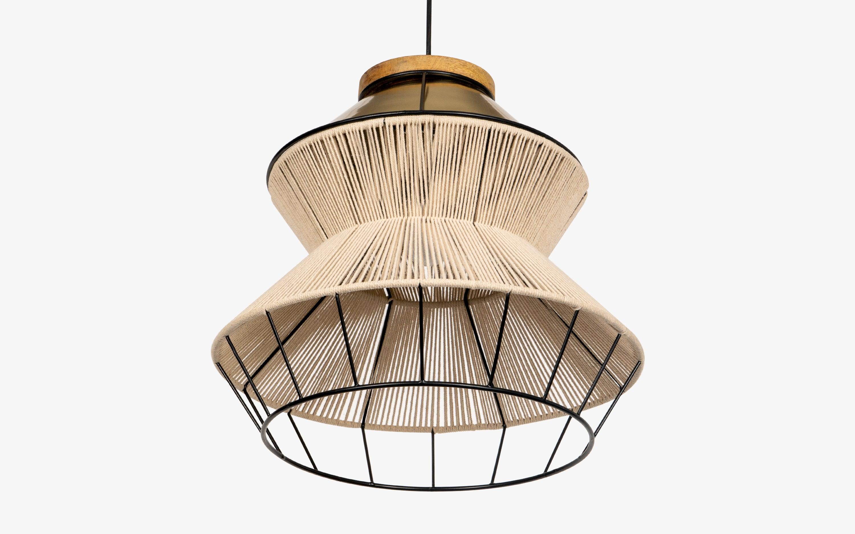 Buy Waldo Squat Cotton Thread Pendant Light - Close shot - from upper angle - Orange Tree
