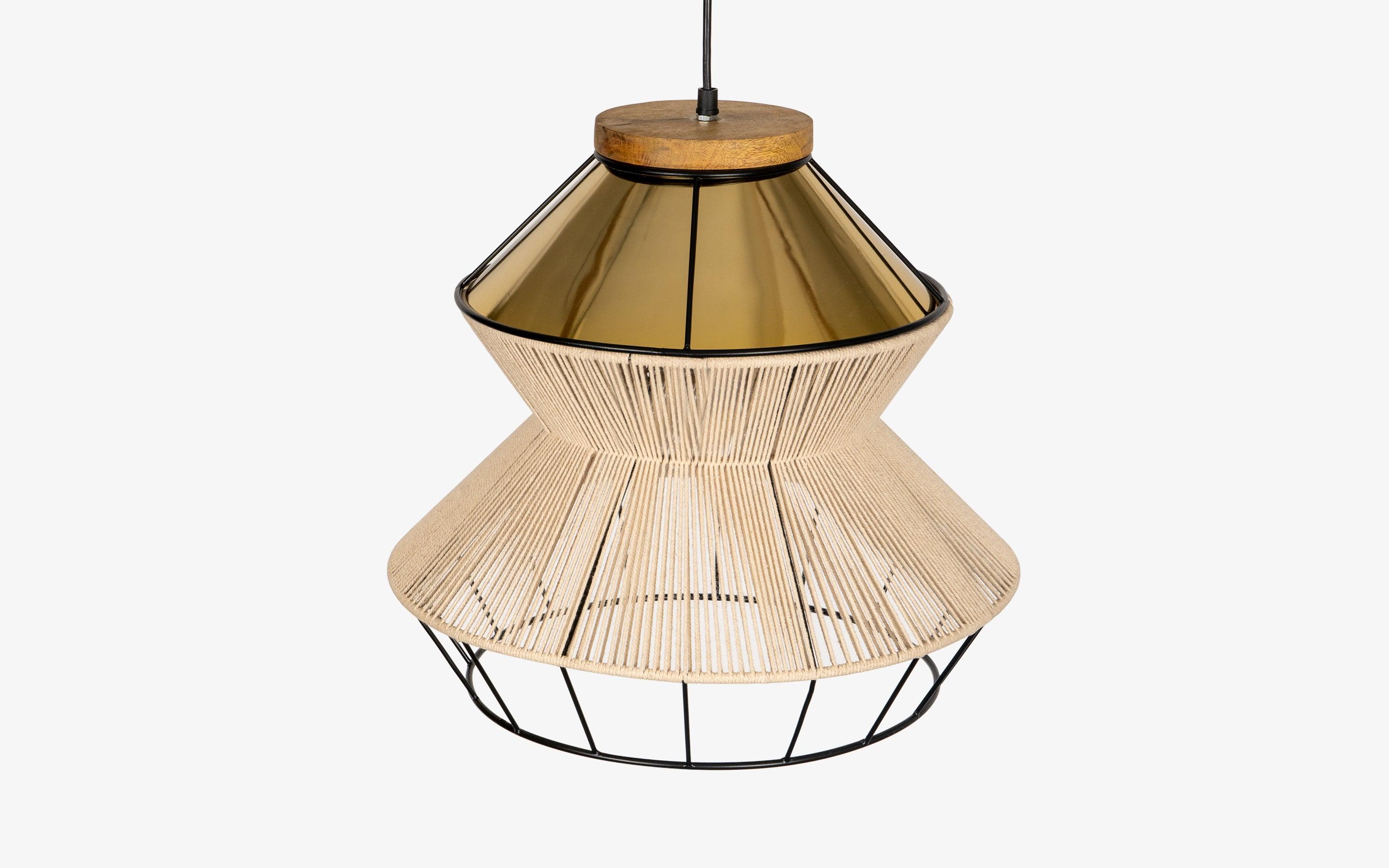Buy Waldo Squat Cotton Thread Pendant Light - Close shot - from left angle - Orange Tree