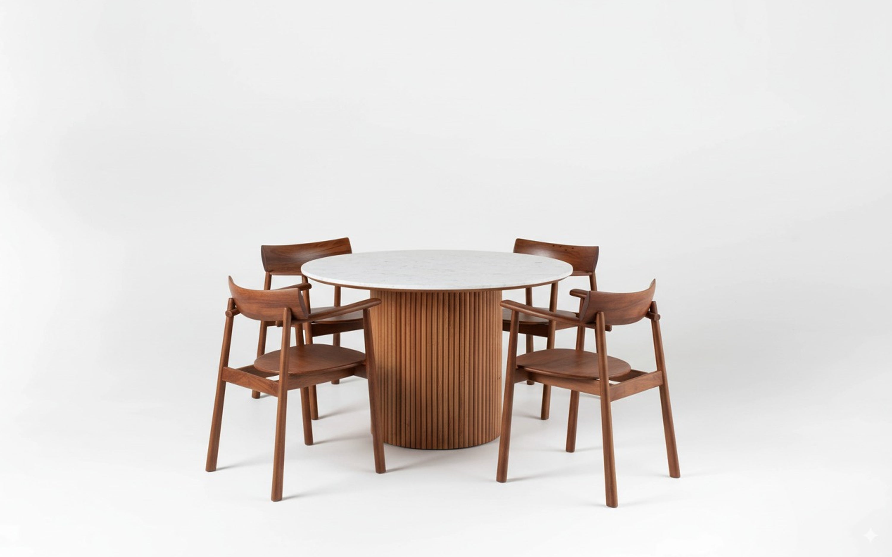 Kotaro 4 Seater Dining Set - with white background - Orange Tree