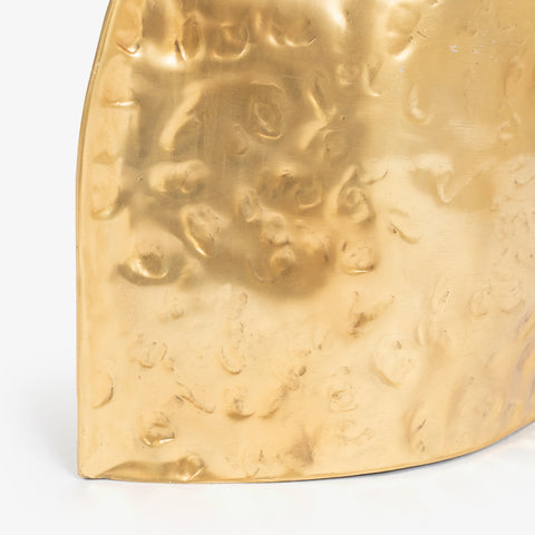 Polished gold circular base plate for stable use as bedroom side table lamps.