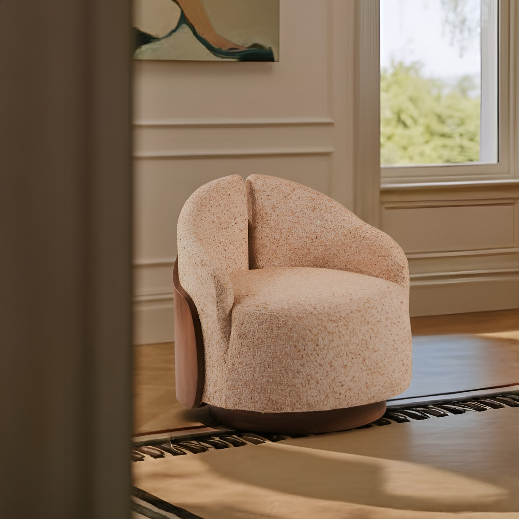 Zyra Revolving Lounge sofa Chair