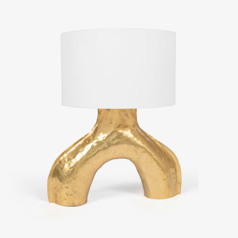 Focused shot of the twin frosted glass globes of these home decor lamps.
