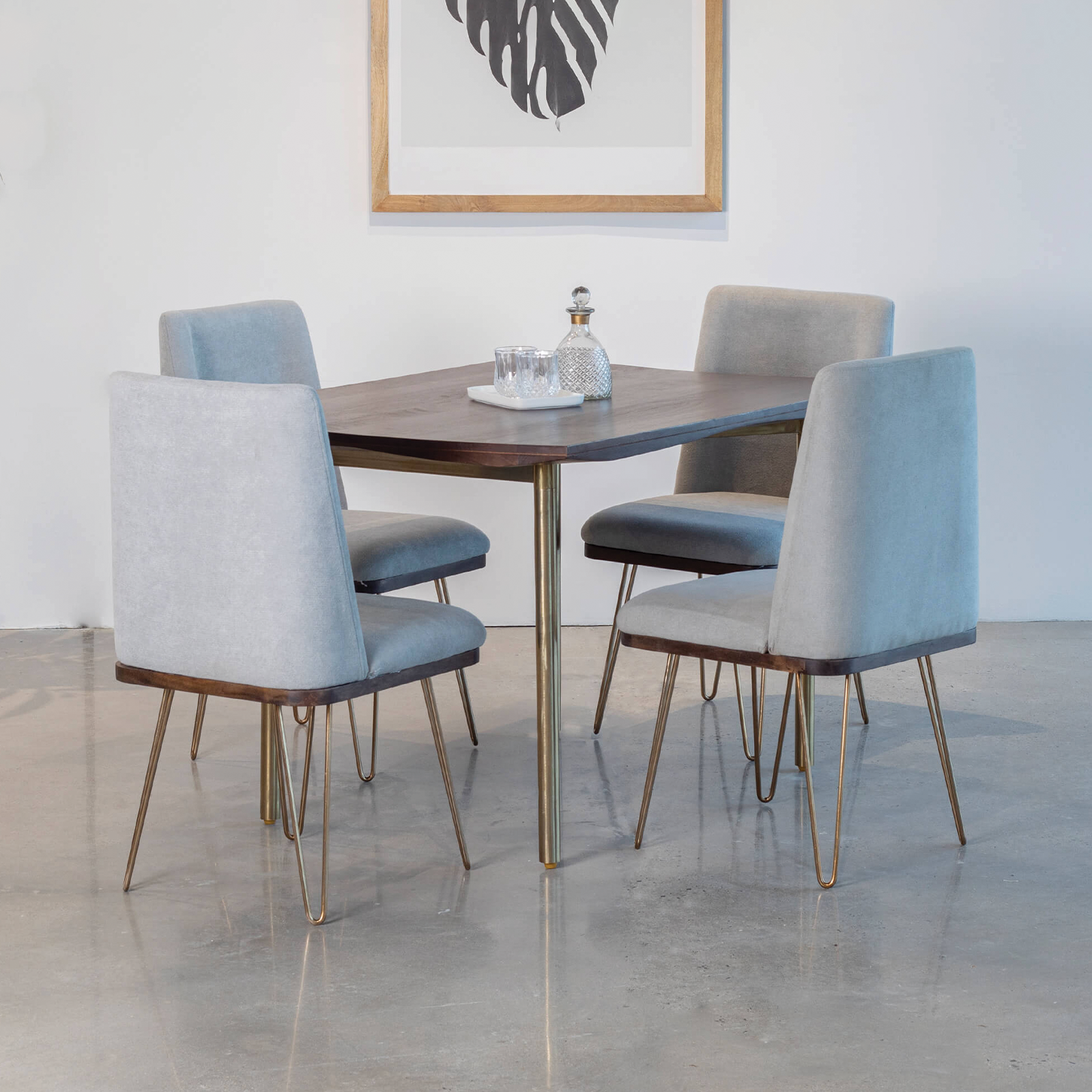 Barcelona Dining Table With 4 Without Arm Chairs