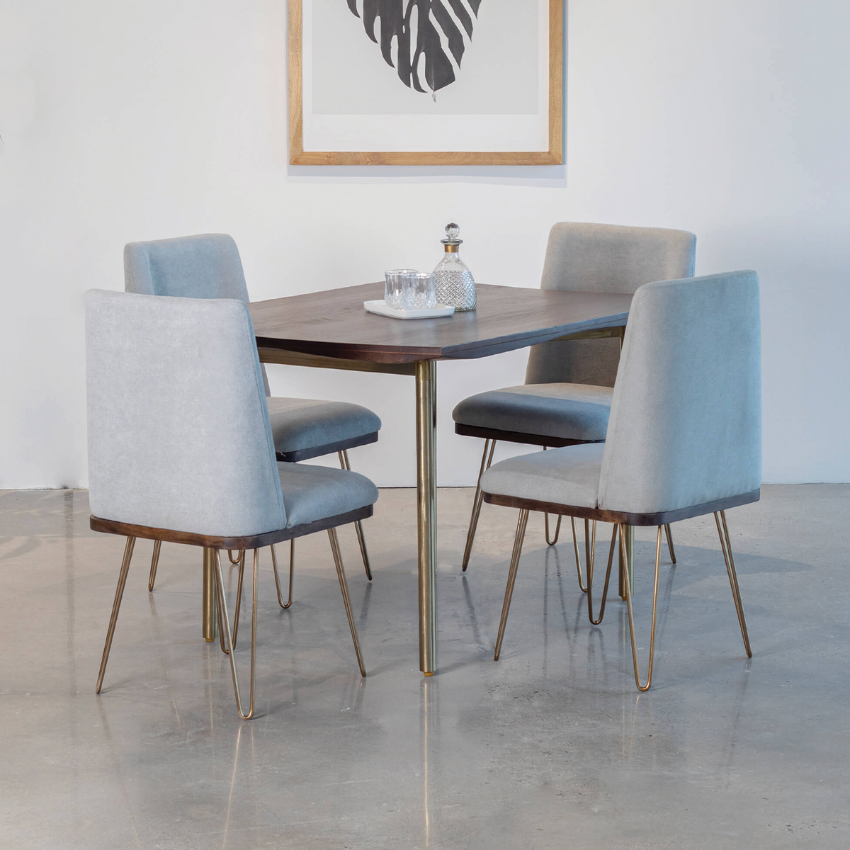 Barcelona Dining Table With 4 Without Arm Chairs