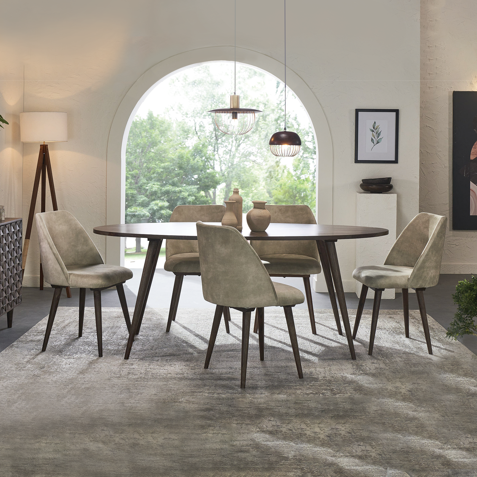 Bicasso Dining Table With 6 Chairs