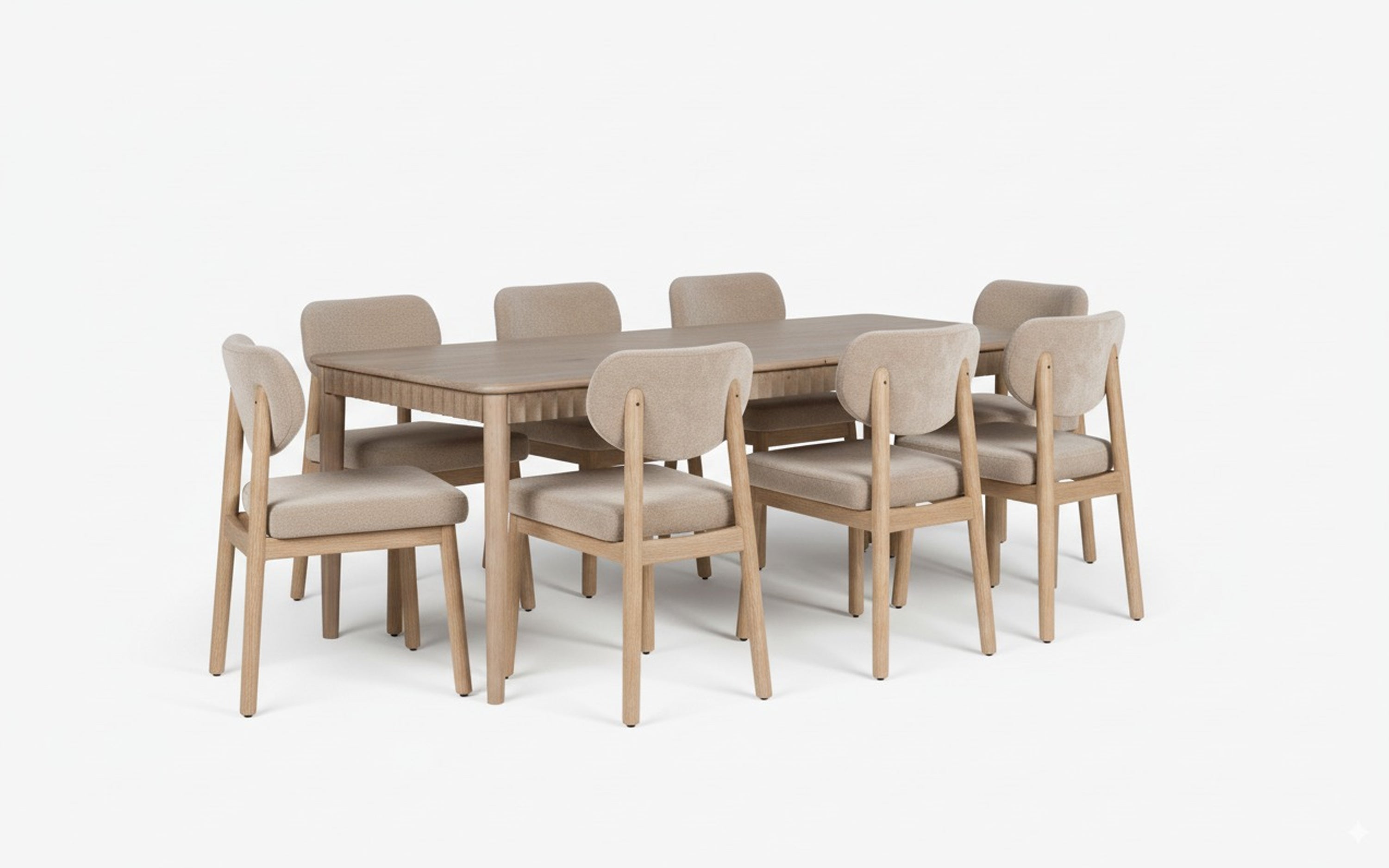 Dune Dining Table Set - with white background - Orange Tree