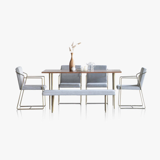 Toshi Dining Table With 4 Chairs and 1 Bench