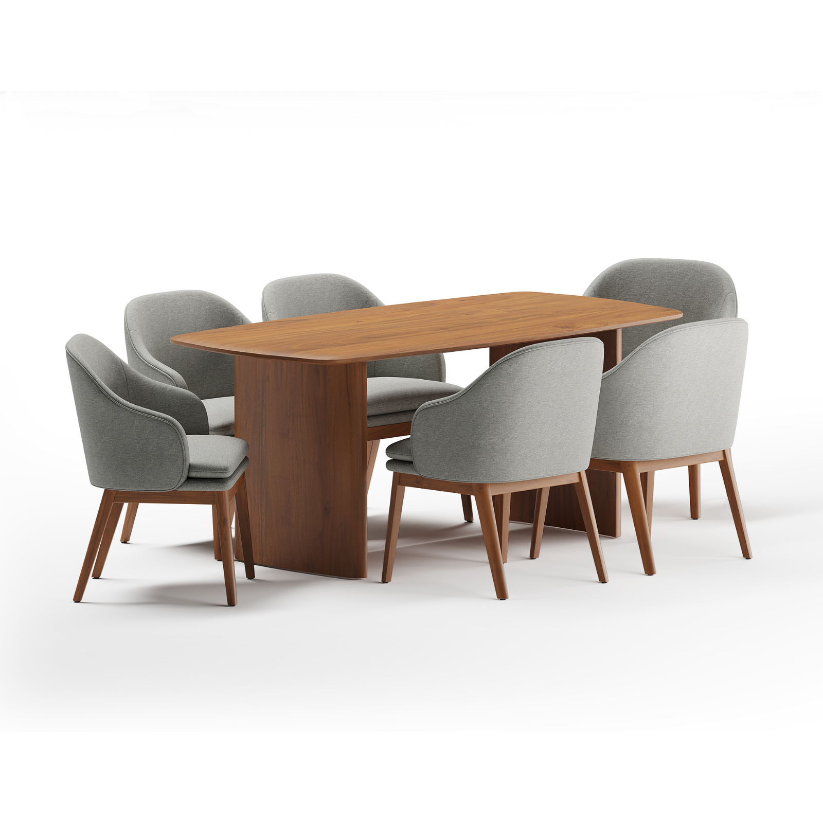 Anish Dining Table With 6 Wayane Chair With Arm