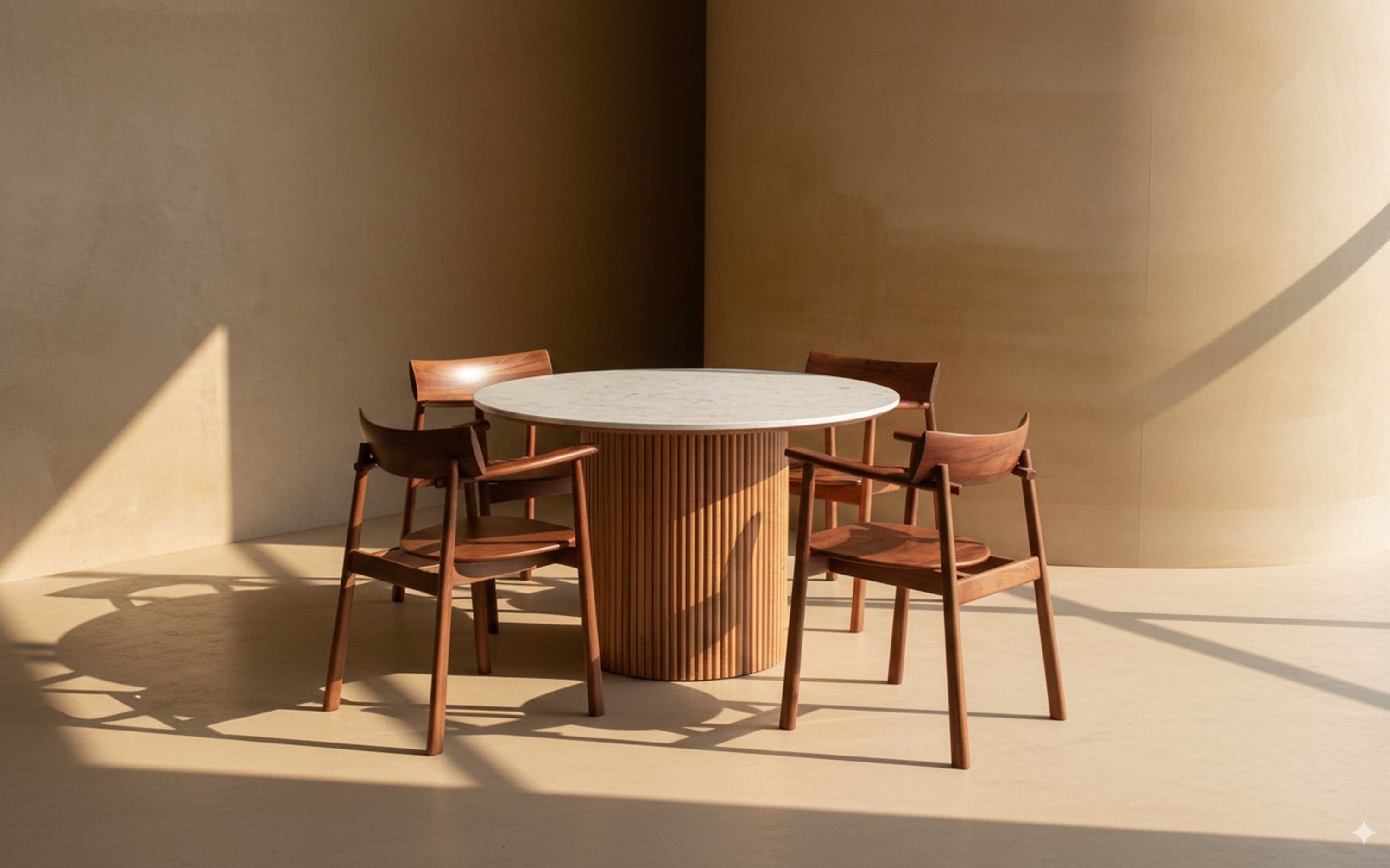 Kotaro 4 Seater Dining Set - Orange Tree