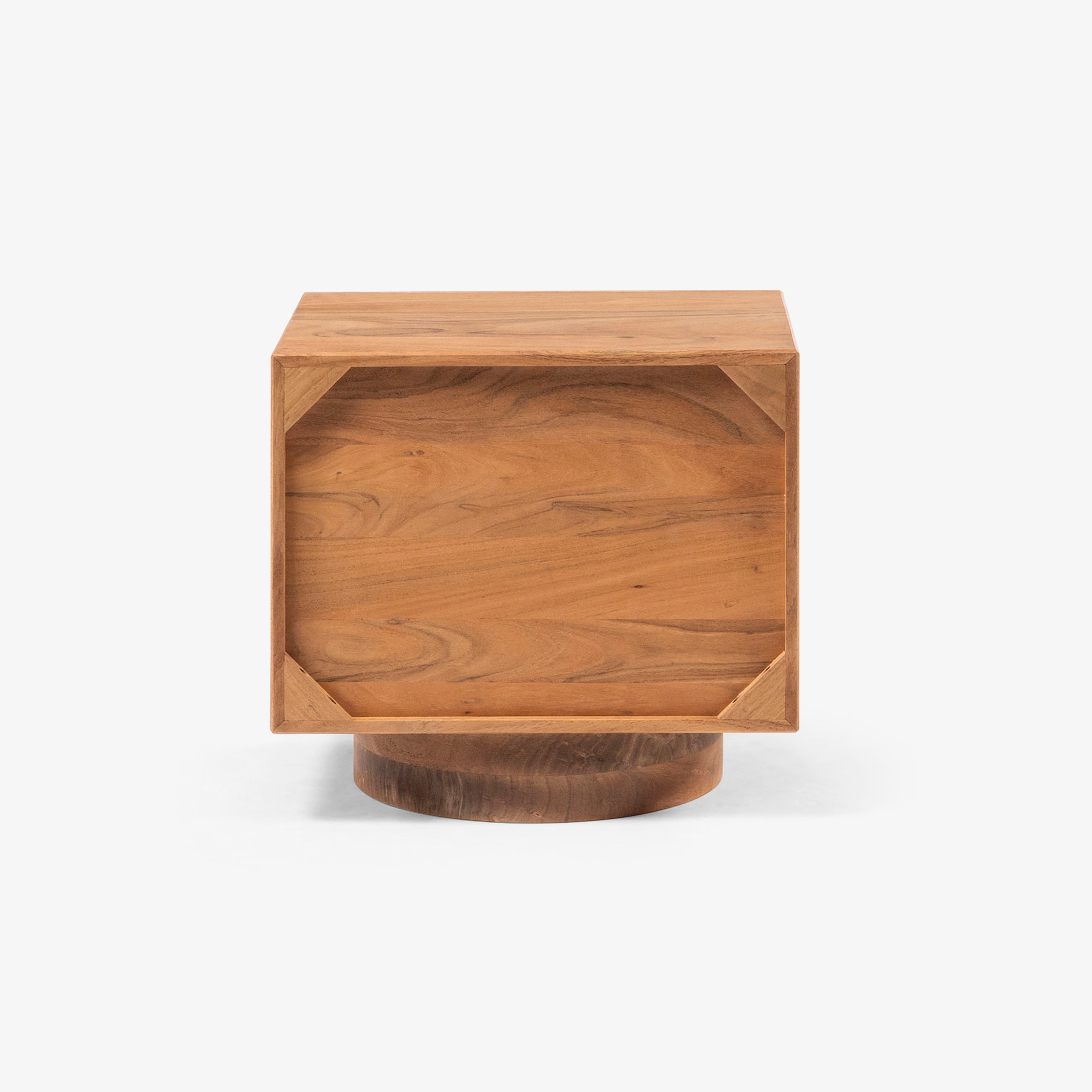 Back view of wood bedside table