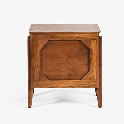 Back view of wood bedside table