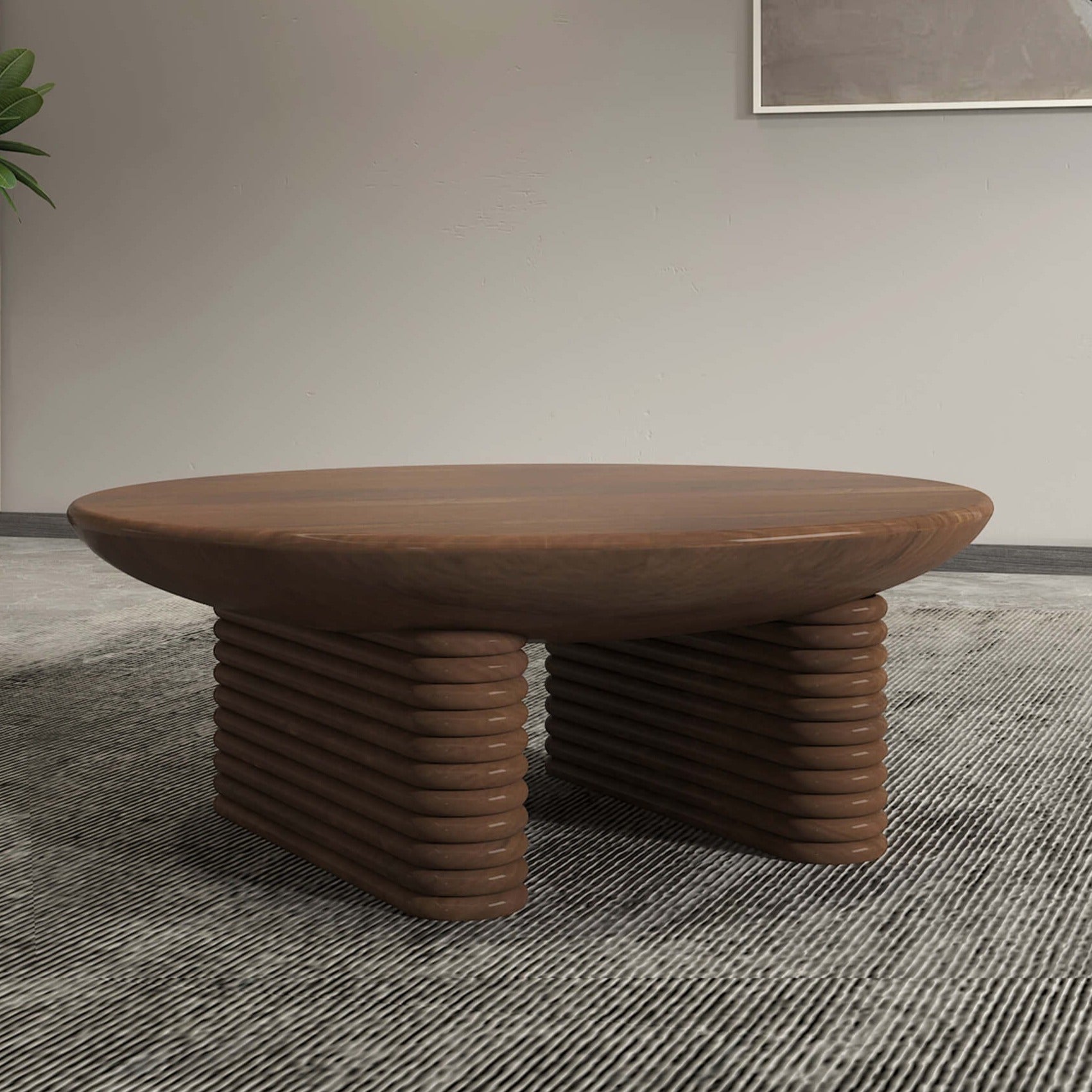 Ribbed Coffee Table Brown