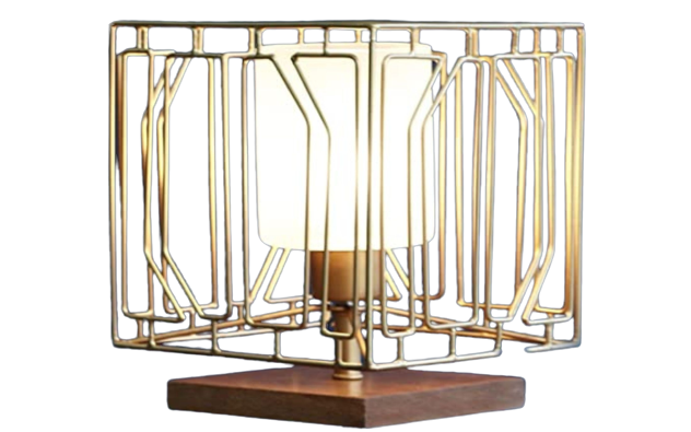 Choku Gold Decorative Metal Desk Lamp with Frosted Glass - with white background - Orange Tree