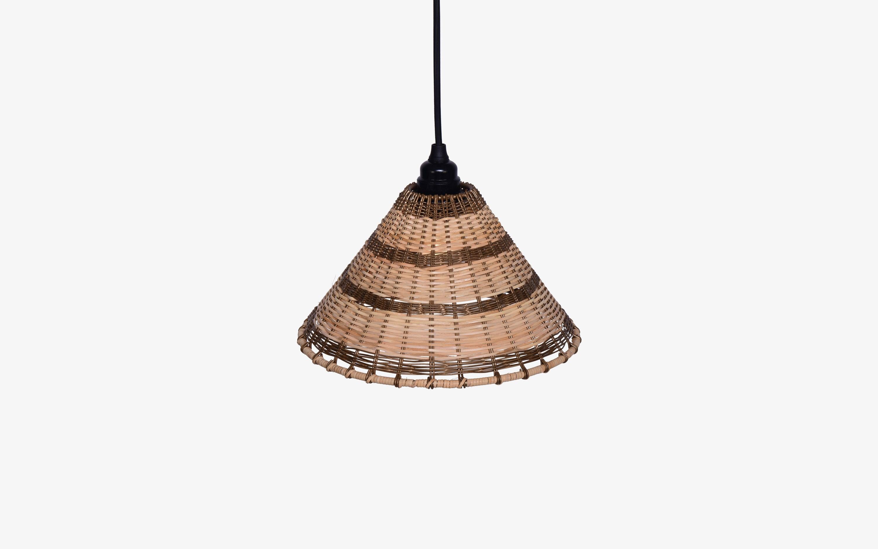 Buy Japon Conical Cane Hanging Lamp - Close shot - from left angle - Orange Tree
