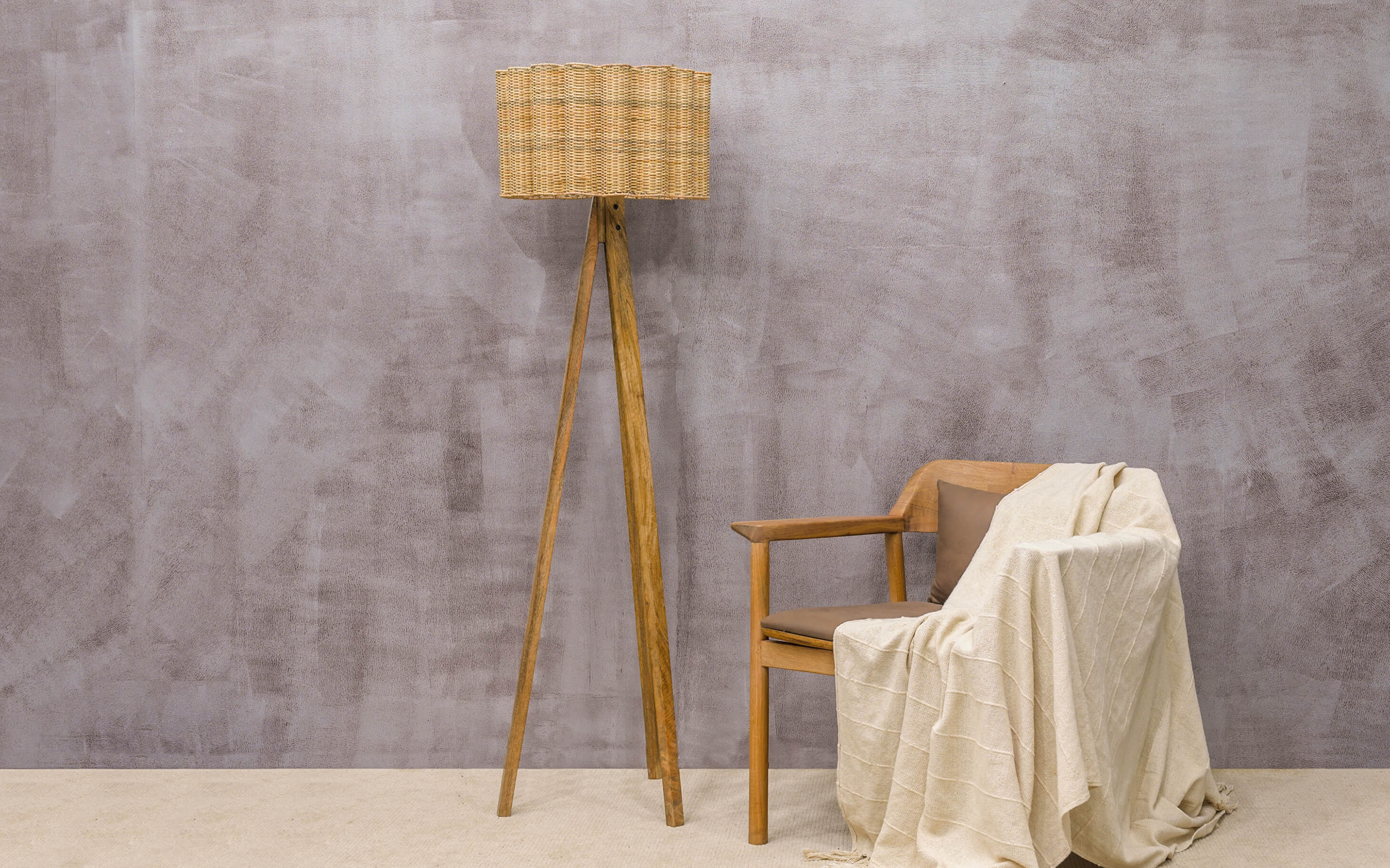 Wooden Floor Lamp - Orange Tree Home Pvt. Ltd.